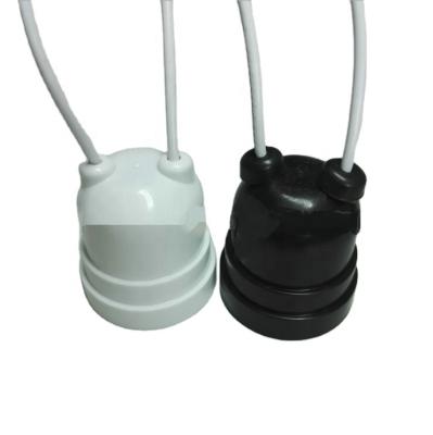 China Plastic Screw E27 F208-2 Bakelite Lamp Holder With Silicone Wire for sale