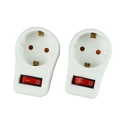 China 16A 250V SCHUKO Industrial Top Quality PC Socket And Plug Converter With Switch for sale