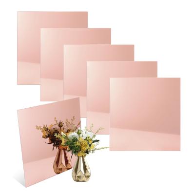 China DIY Wedding Display Acrylic Mirror Wholesale Custom Glass Panels Rose Gold Acrylic Mirror Sheet for sale