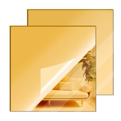 China Easy Laser Cutting Engraving Friendly Gold Acrylic Sheet 12''x12''x1/8 Reflective Plexiglass Mirror Sheets Te koop