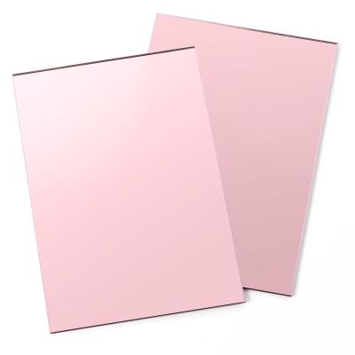 China Pink Rose Gold Acrylic Sheets Board Mirror Cast Blanks 8x12 inch 1/8 Thick for sale