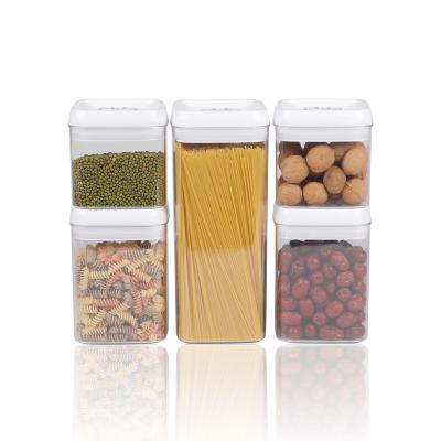 China Rugged New Design Cheap Plastic 5 Pack Food Cereal Airtight Storage Containers With Lids for sale