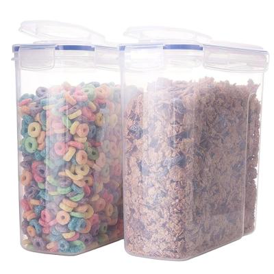 China Easy Stored Open Design Cereal Food Container With Airtight Lids Plastic Dry Food Storage Container for sale