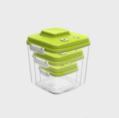 China Freshness Preservation Press To Air Plastic Green Vacuum Food Storage Container Airtight Set for sale