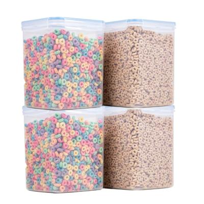 China Viable Wholesale Kitchen Cereal Food Plastic Cereal Storage Container Set for sale