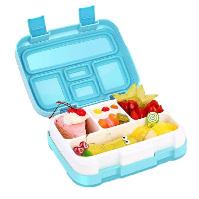 China Colorful Amazon Children's Bento Box Lunch Box Food Grade Kids Lunch Box Wholesale PP+TPR Freshness Preservation for School for sale