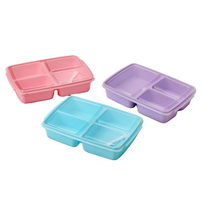 China Freshness Preservation 3 Compartment Bento Lunch Box Kids for sale