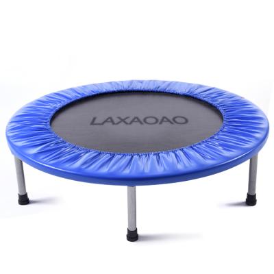 China Durable LAXAOAO Circle Elastic Band Mini Trampoline Home Gym Exercise Machines Jump Bed Jumping With Safety Handle Bar for sale