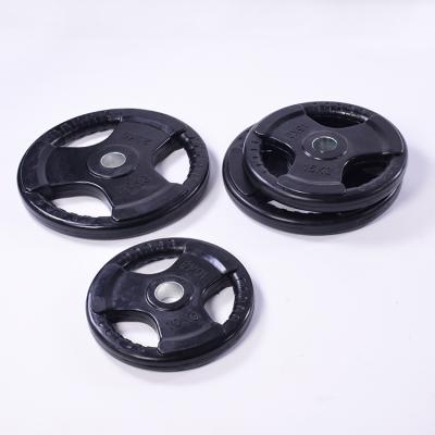 China Universal Barbell Rubber Disc Grip Plate Hand Weight Dishes Cast Iron Barbell Rubber Barbell for sale