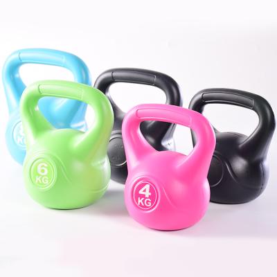 China Universal Anti-Slip Exercise Home Weight Fitness Gym Grip Colorful PE Kettlebell for sale