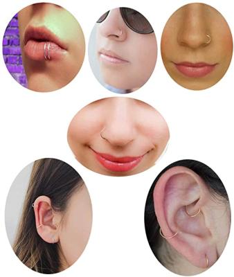 China Punk Lip Ring Body Piercing Jewelry Ear Traguse Ring Hoop Cartilage Earrings 8G 20G 22G 6-12mm Stainless Steel Nose Septum for sale