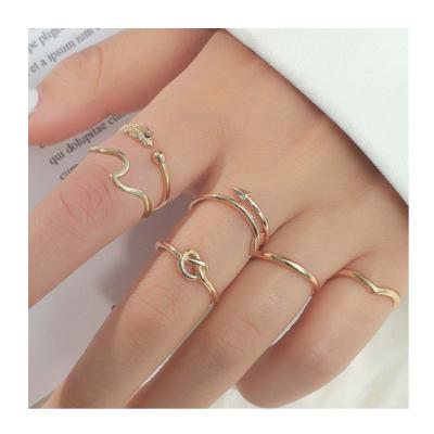 China Hot-selling TRENDY Silver Plated Adjustable Durable Leaf Ring Set Copper Band Star Moon Open Ring Set Stackable Wedding Engagement for sale