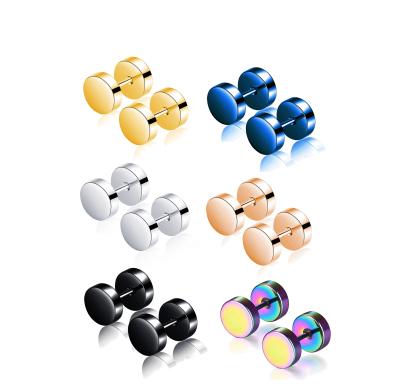 China FASHIONABLE popular hot sale earrings set barbell cartilage spiral earrings mixed color stainless steel earrings for sale