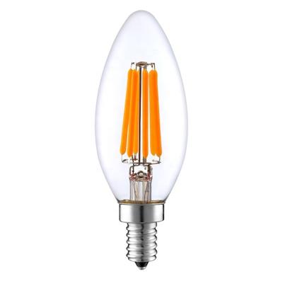 China Factory Direct Sales Red Color E12 E14 4W Clear C35 LED Filament Residential Candle Light Bulb for sale