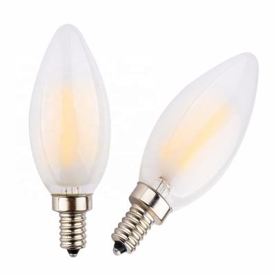 China Factory Direct Sales E12 E14 4W C35 LED Filament Candle Residential White Frosted Bulb for sale