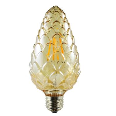 China Retro Decorative Amber Big Pine Cone Shape 110V 220V 2700K E27 E26 B22 LED Filament Bulb LANDSCAPE Clear for sale