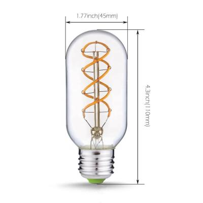 China Residential T45 LED Edison Spiral Soft Filament Light Bulb for sale