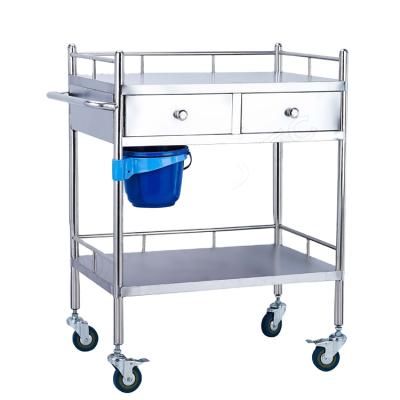 China Medical Device 304 Stainless Steel Hospital Surgical Dressing Treatment Long Lasting Multifunctional Clinical Nursing Trolley for sale