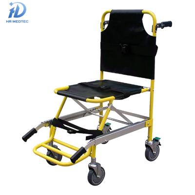 China Ambulance Aluminum Alloy Folding Folding Stair Chair Medical Portable Stretcher With Wheel for sale