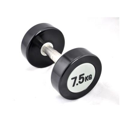 China Hex Professional Custom Logo Black Hex Shape Best Quality Fitness Gym Rubber Dumbbell annd Round STEEL DUMBBELLS for sale