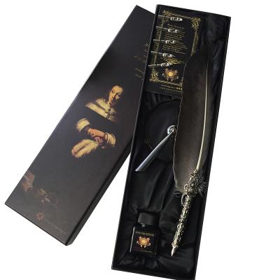 China Elegant Agriculture Wholesale Calligraphy Quill Pen Set/Quill Ink Set,Quill Quill Pen for Promotion Gifts for sale