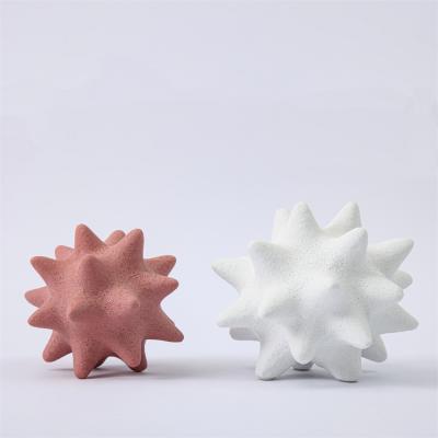 China Hot Selling Minimalist Amazon Matte Ceramic Round Starfish Coral Creature Ornaments Accessories For Home Decor for sale