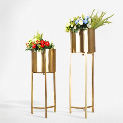 China Wholesale Contemporary Luxury Antique Metal Cast Gold Grass 2022 Floor Tall Flower Vase Wedding for sale