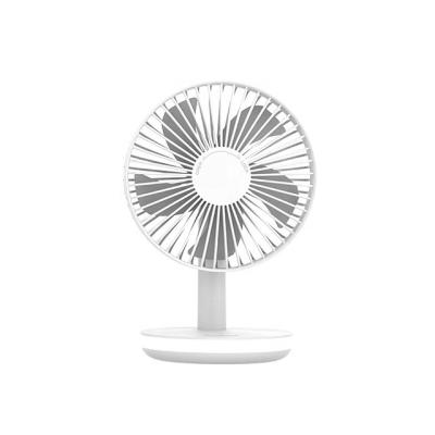 China Battery Built-in Adjustable Portable High Wind Simple Operation Turn Through / Three Speed ​​6 Inch Night Light Desk Fan for sale