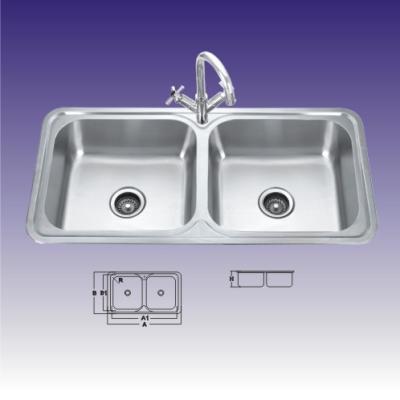 China Double Bowl Stainless Steel Kitchen Sink for sale