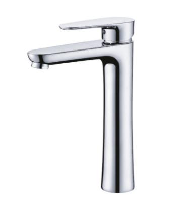 China Countertop Mounted Ceramic Basin Tap Faucets , Polished Brass Ceramic Lavatory Faucet for sale