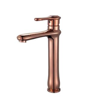 China Classic Brass Basin Tap Faucets With Ceramic Core Valve and Rose Gold Color Finished for sale