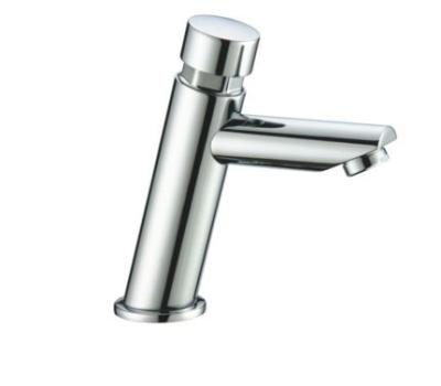 China Brass Chrome Plated Low Pressure Self Closing Basin Mixer Taps , Push Basin Faucet for sale