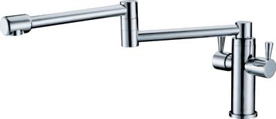 China Separate Two Handle Kitchen Tap Faucet , Foldable Rotated Water Pipe Faucet for sale