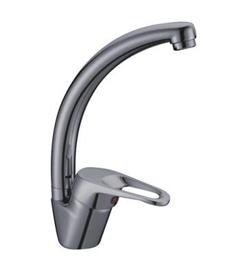 China Single Handle Polished Kitchen Tap Faucet , Ceramic Cartridge Tap For Home for sale