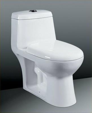 China Siphon WC One-Piece Toilet Sanitary Ware Floor Mounted , S-trap 300mm for sale