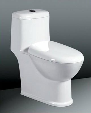 China Two Flush Floor Mounted Toilet Sanitary Ware , One-Piece Elongated Toilet Bowl for sale