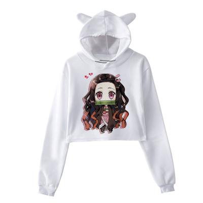 China QUICK DRY Japanese Anime Demon Killer Hoodies Female Kawaii Harajuku Cartoon Kimetsu No Yaiba Print Hoodie Sweatshirts Korean Women for sale