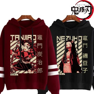 China Anime Demon Slayer Kamado Tanjirou Kamado Nezuko Regular Hoodie Printed Hoodies Hooded Sweatshirts Tops Unisex Pullovers for sale