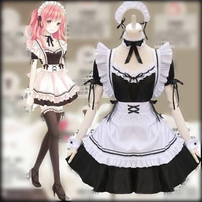 China Party Stage Uniform Lovers Amine Costume Dress Girls Woman Waitress Maid Costumes Cute Lolita French Maid Cosplay Party Evening Halloween Costume for sale