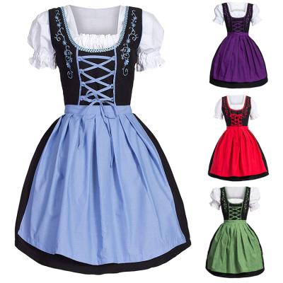 China German Dress Cosplay Costume Oktoberfest Dirndl Dress Women Medieval Medieval Dress Costume M-5XL Plus Size for sale