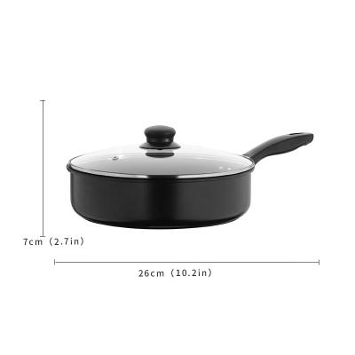 China Wholesale Sustainable Carbon Steel 26cm Black Nonstick Deep Fryer Pan for sale