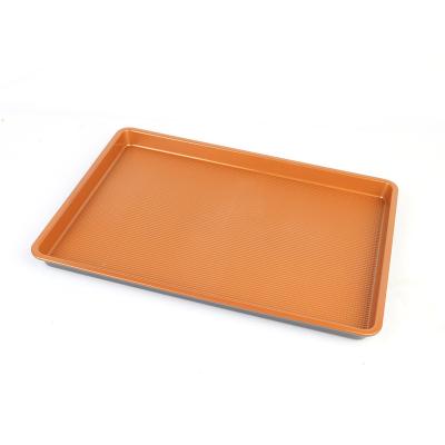 China Bakeware Oven Tray Pan Carbon Steel Gold Cookie Viable Sheet for sale