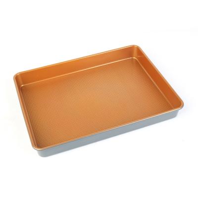 China Sustainable Kitchen Rectangle Shaped Flat Pizza Baking Pan For Microwave for sale