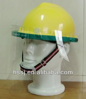 China 2016 1.0mm Industrial Face Shield Visor Clear PA Bracket And PC With Hard Hat For Workplace for sale