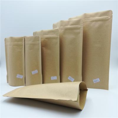 China Moisture Proof Holder Up Pocket Zipper Kraft Paper Food Coffee Packaging Dry Bag for sale