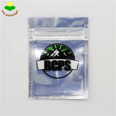 China Three Side Seal Clear Bag With Smell Proof Zipper Three Side Seal Clear Bag With Zipper for sale