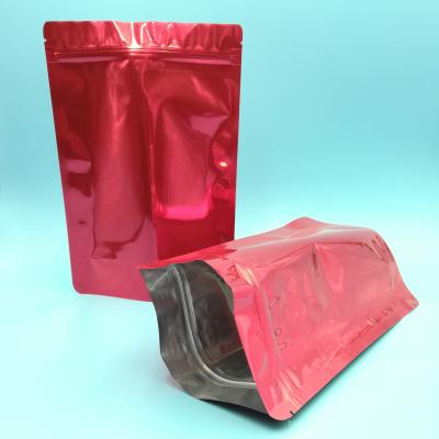 China Aluminum Foil Stand Up Bag Resealable Food Holder Up Packaging Vacuum Aluminum Foil Bag With Zipper for sale