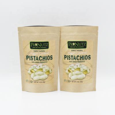 China Recyclable Double -Pack Wine Kraft Paper Pouch For Nuts Pistachios for sale