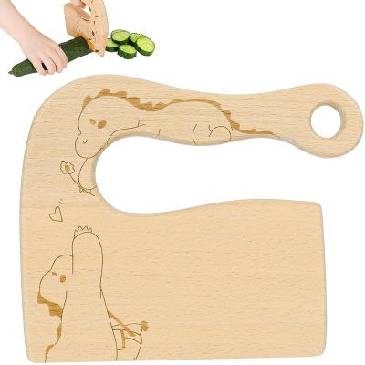 China Hot Amazon Sales Pocket Knife Kids Wooden Montessor Children's Toys Wooden Cleaver For Baking for sale