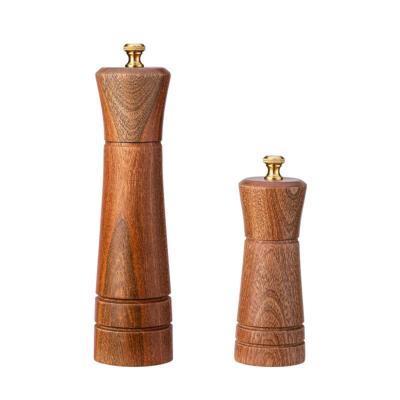 China Sustainable Hot Sale Customized Spice Mill Wooden Salt And Pepper Mills Wholesale Handmade Pepper Grinder for sale